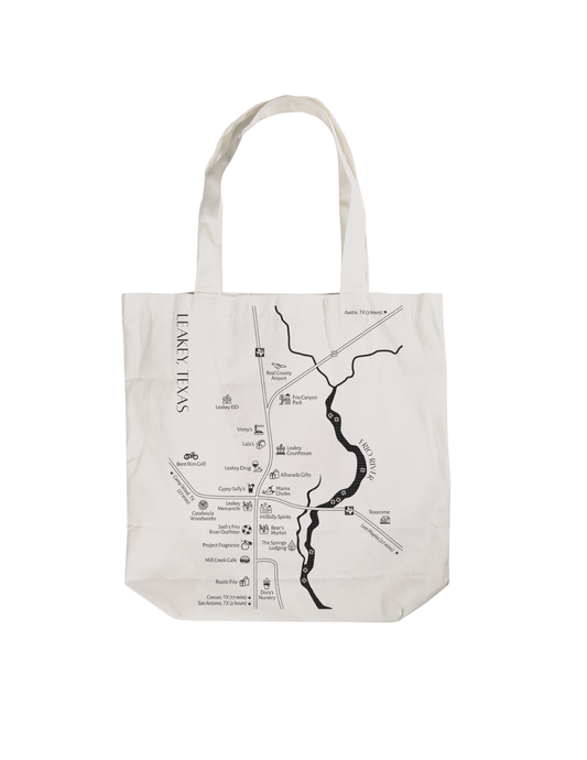 Leakey, Texas | Map Tote | 100% Organic Cotton